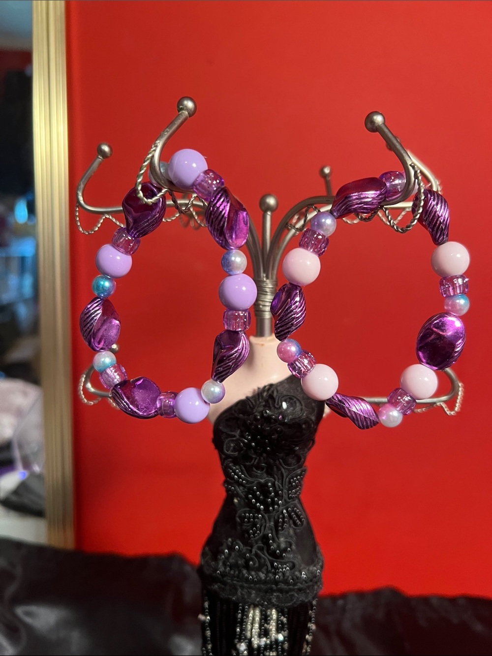 Purple beaded bracelets homemade